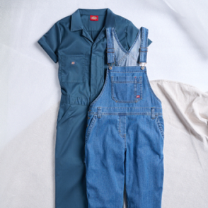 One Coverall & One Overall on white background