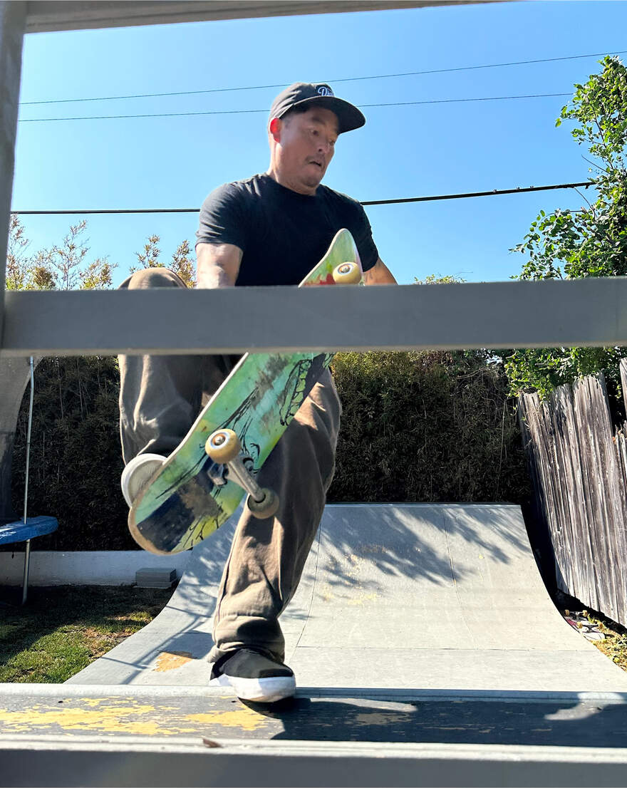Skater on a half pipe