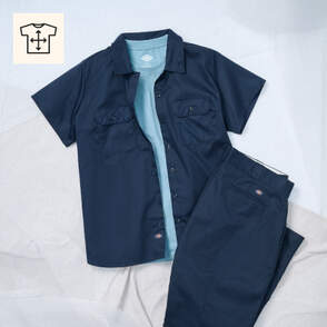 Plus size work shirt and pants