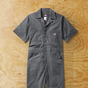 Mens Coverall on wood background