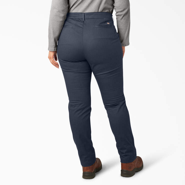 Women's Plus Mid Rise Skinny Leg Pants - Rinsed Dark Navy (RDN) image number 2