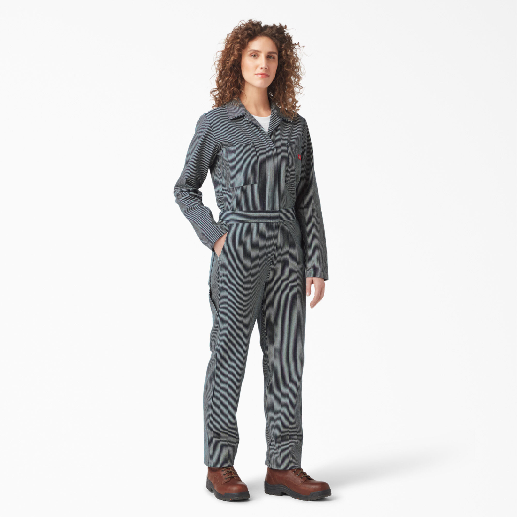 Women's Relaxed Fit Long Sleeve Hickory Stripe Coveralls - Dickies US
