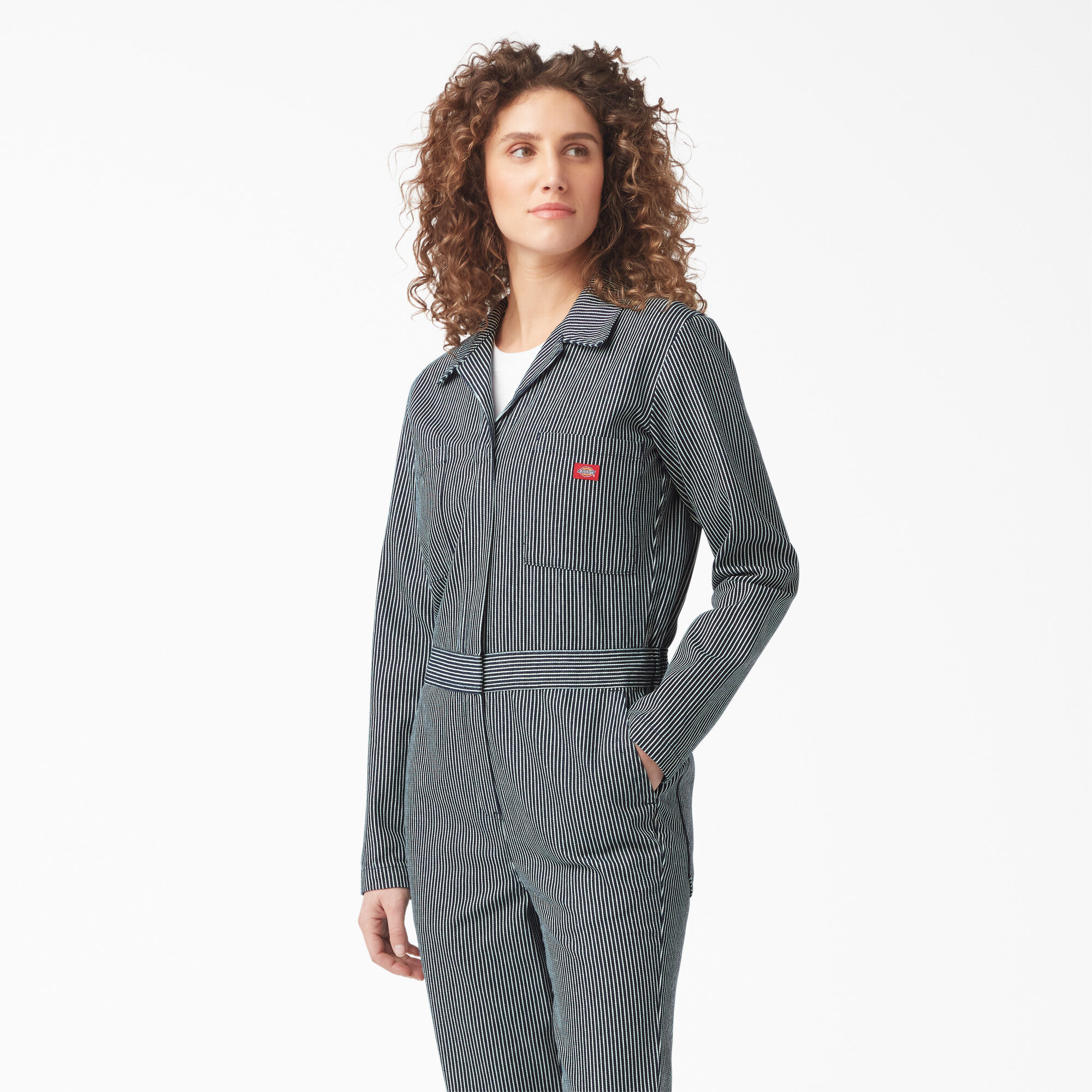 Women's Relaxed Fit Long Sleeve Hickory Stripe Coveralls - Dickies US
