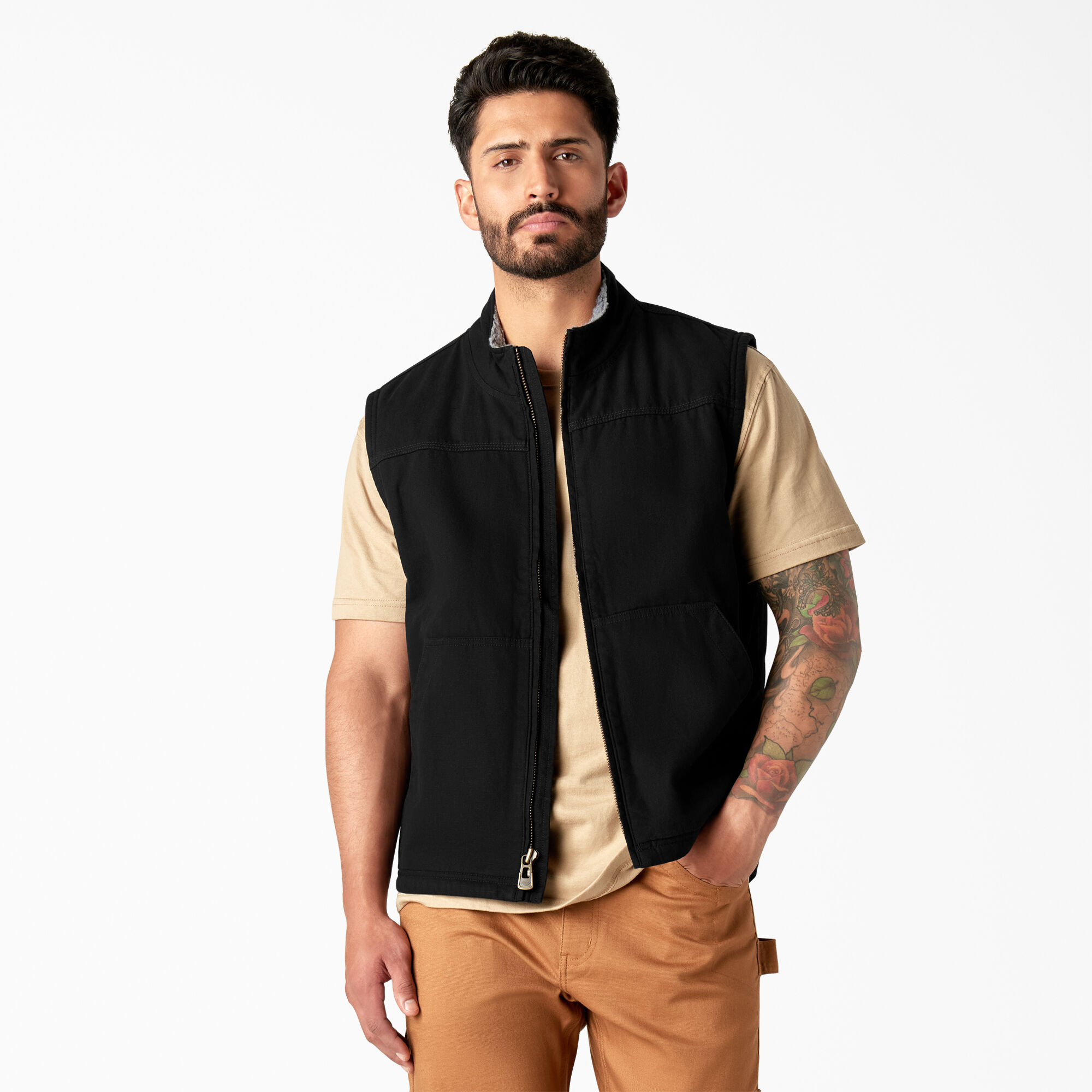 トップス Dickies Sanded Duck Vest Duck Canvas High Pile Fleece Lined Vest | Dickies US