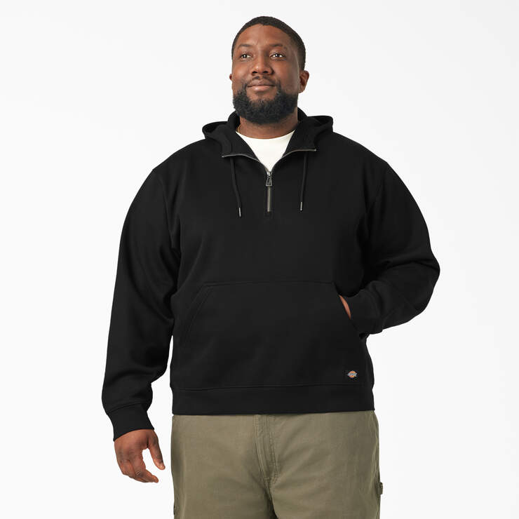 Quarter Zip Hoodie - Black (BLK) image number 4