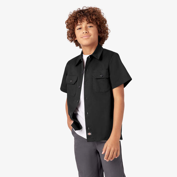 Kids' Twill Short Sleeve Shirt, 4-20 | Tops for Boys and Girls | Dickies - Dickies US Kids' Twill Short Sleeve Shirt, 4-20 | Tops for Boys and Girls | Dickies - Dickies US