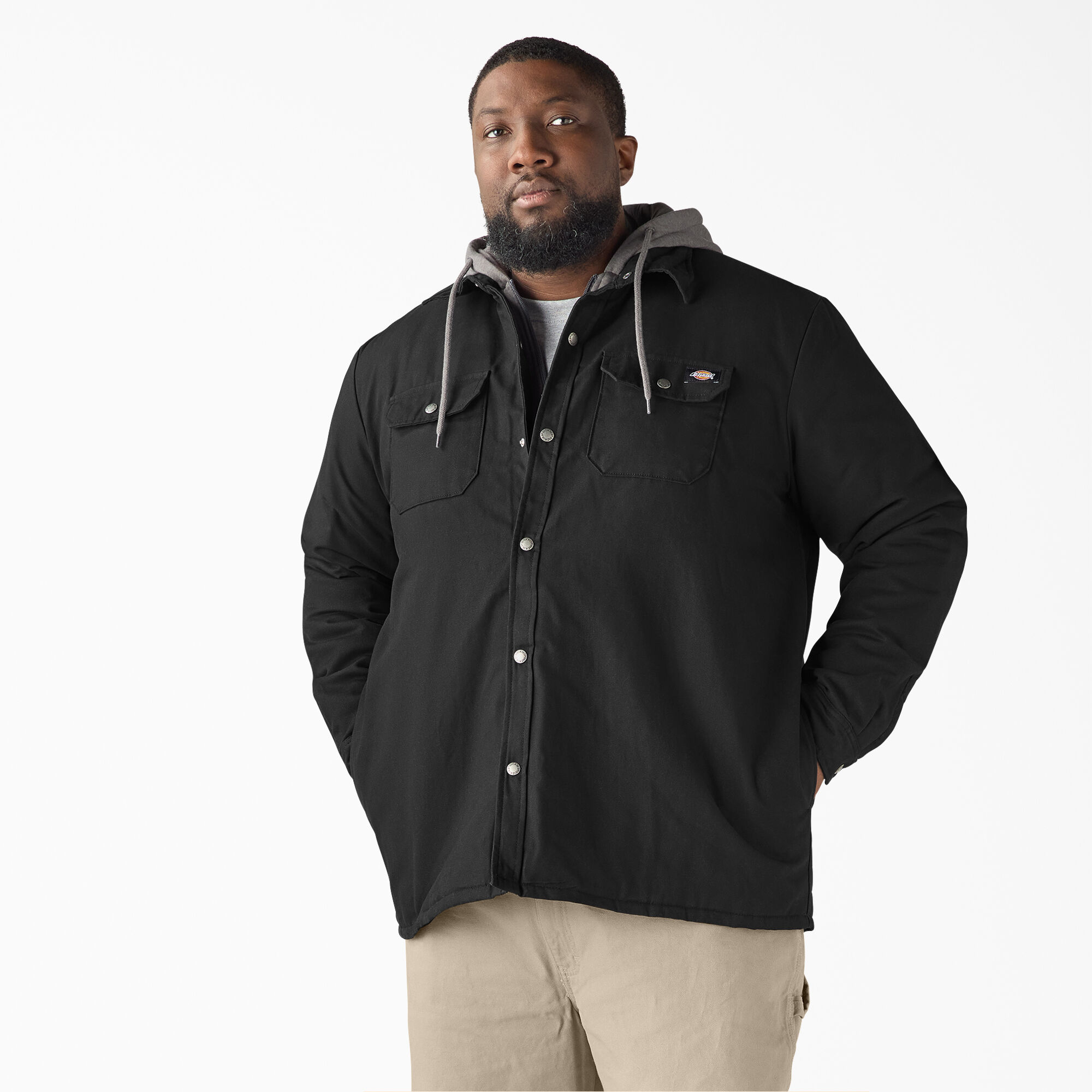 Water Repellent Duck Hooded Shirt Jacket
