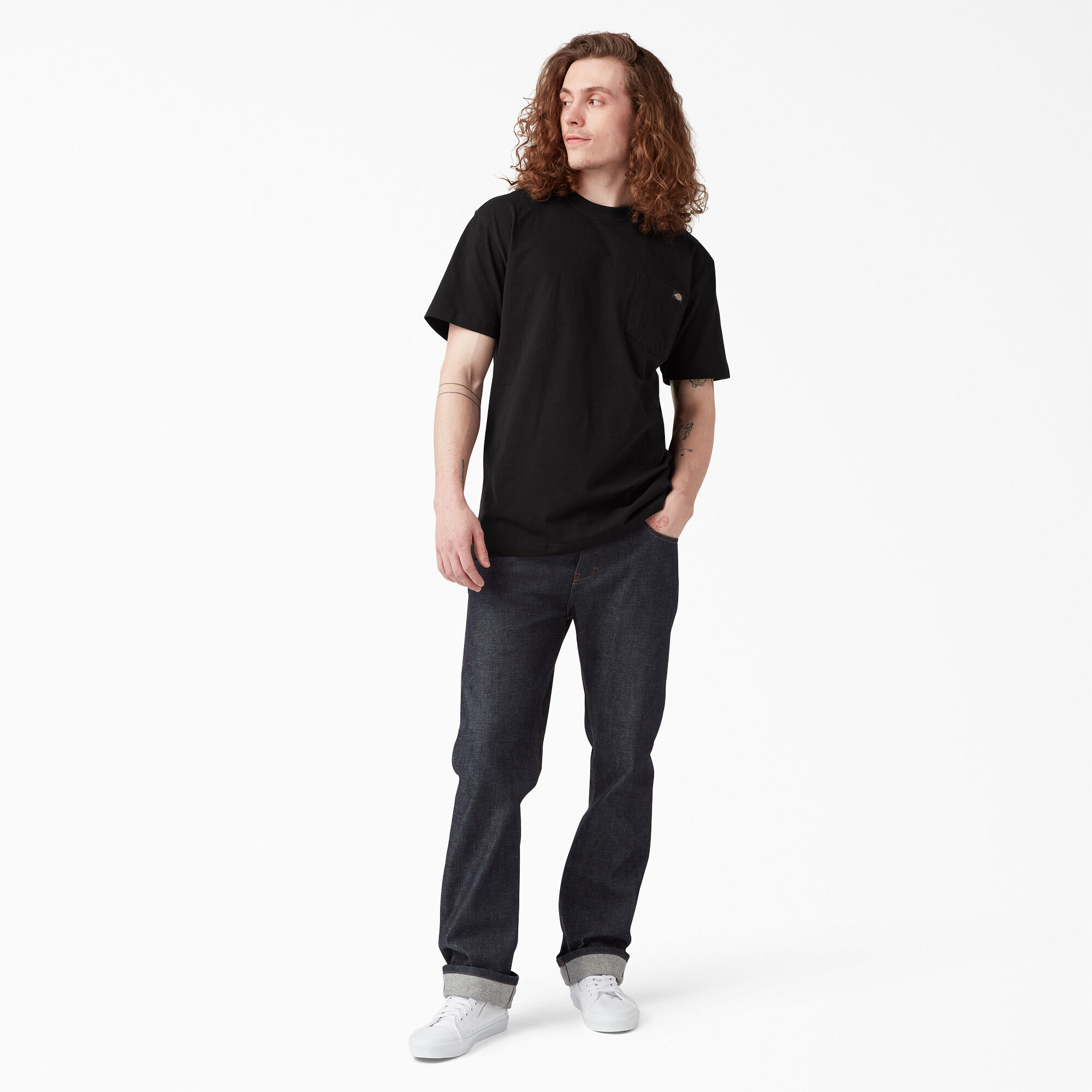 Heavyweight Short Sleeve Pocket T-Shirt - Black (BK) image number 13