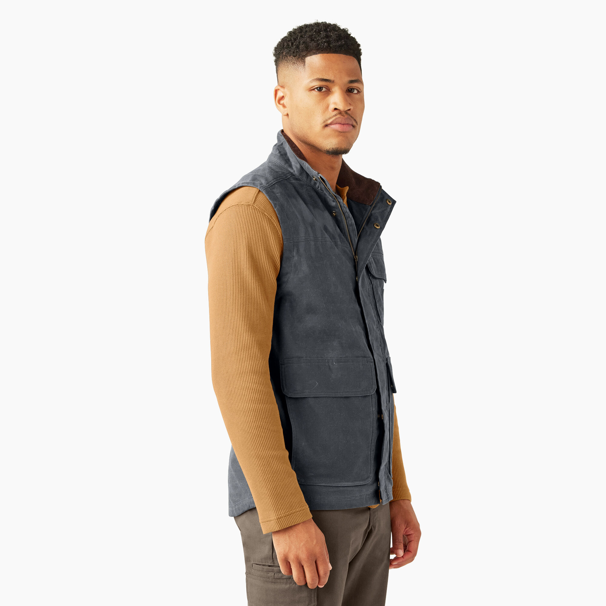 Fully Waxed Canvas Vest - Charcoal (0CH) image number 4
