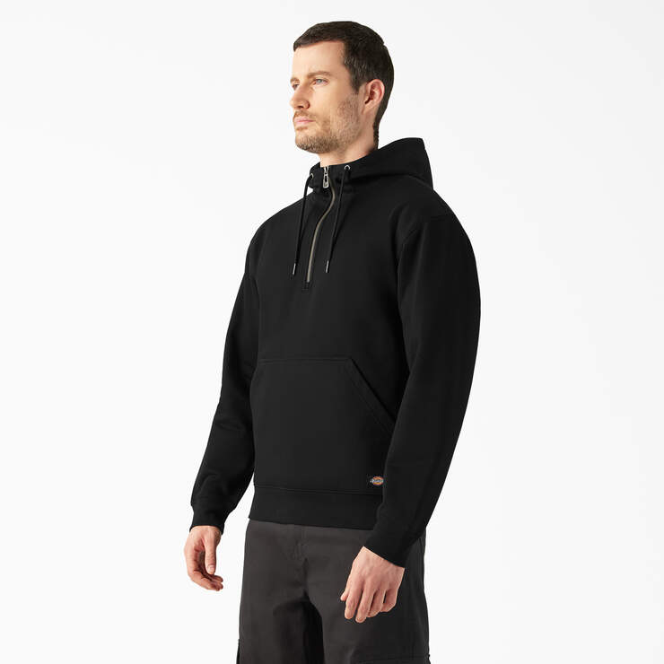 Quarter Zip Hoodie - Black (BLK) image number 3