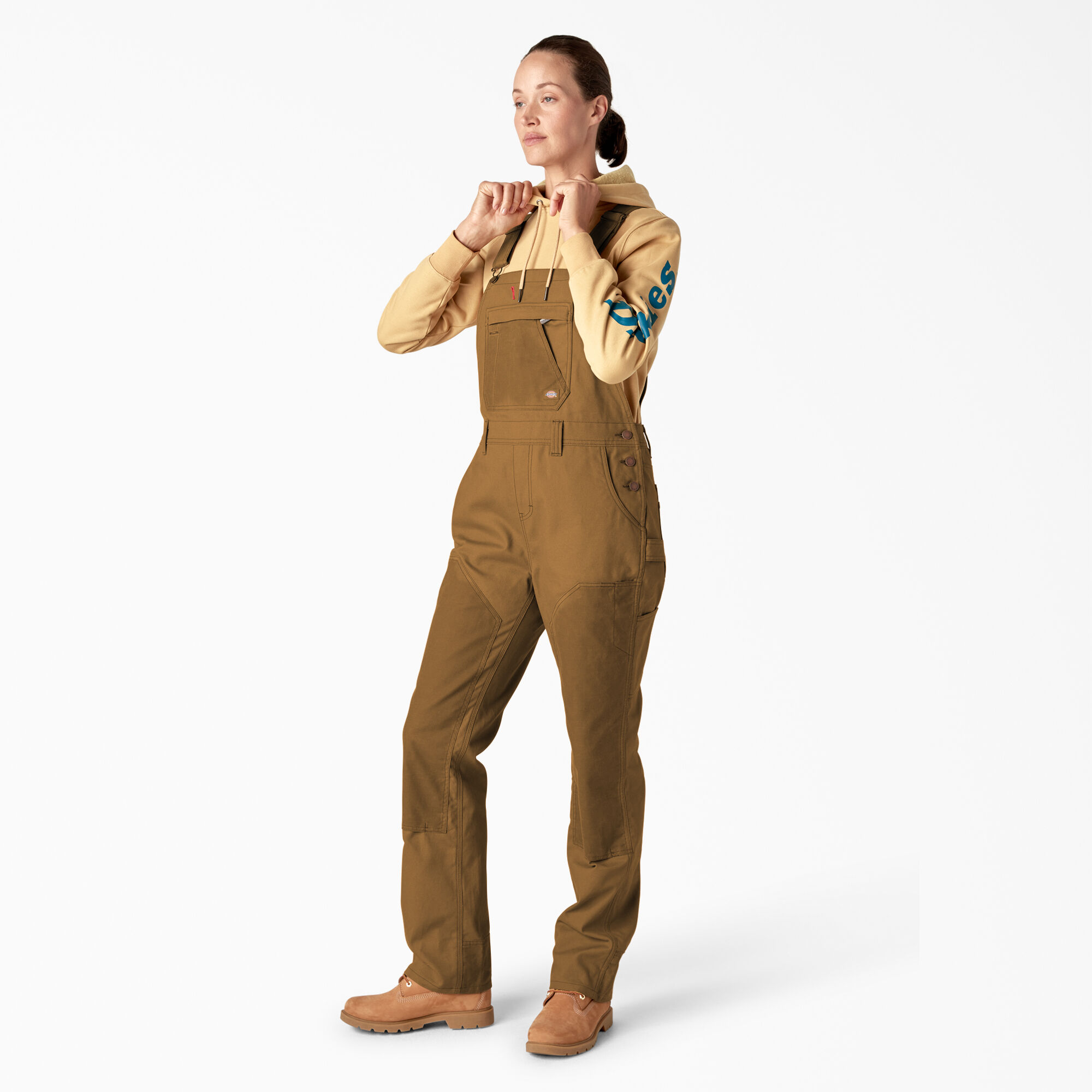 Women's Relaxed Fit Waxed Canvas Bib Overalls Dickies US