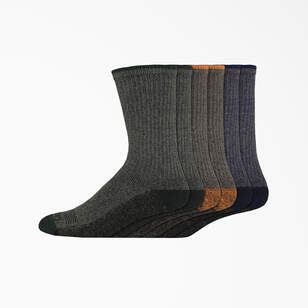 Moisture Control Crew Work Socks, Size 6-12, 6-Pack