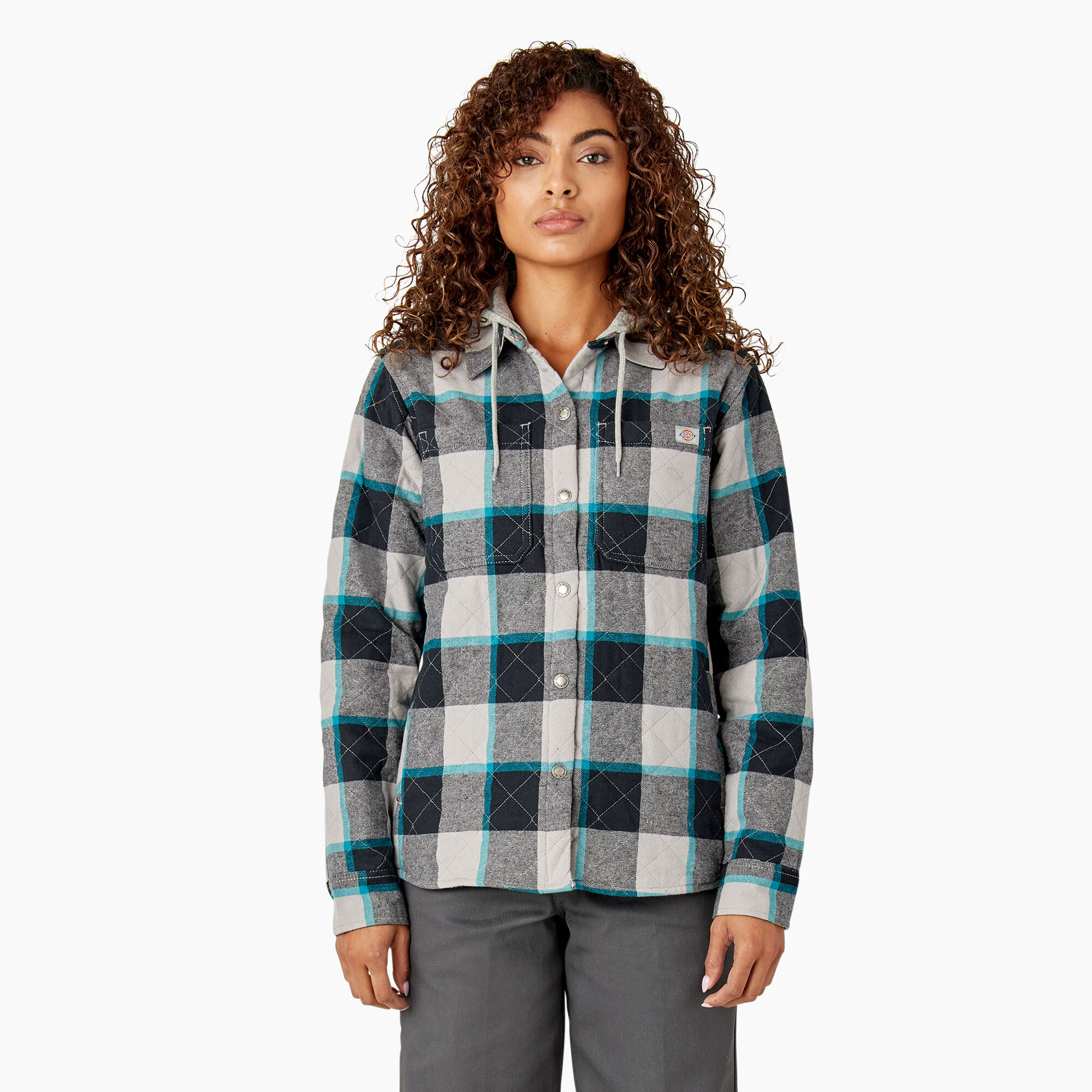 Women's Flannel Hooded Shirt Jacket